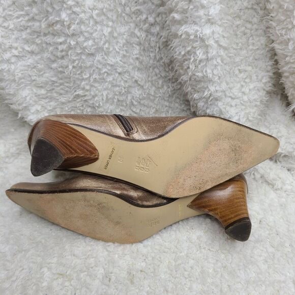 Navid O Nadia Vintage Tan Leather Pointed Toe Ankle Boots sz 39 - Picture 8 of 10
